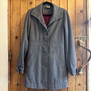 Kavu Long Wool Blend Peacoat in Grey Women’s Size Small
